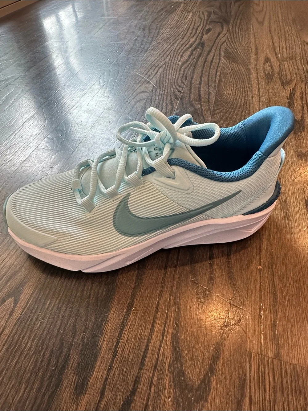 Nike Kids Athletic Sneakers - White & Teal Blue